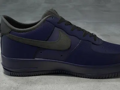 Nike Air Force 1 low binary blue Low-poly 3D model