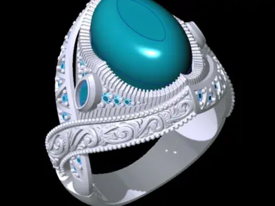 Luxury Chiseled Ring 3D print model