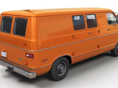 Dodge Tradesman D300 van Low-poly 3D model
