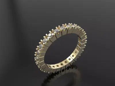 Full circle diamonds ring 3D print model