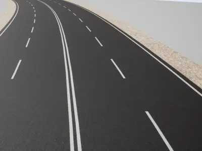 Advanced Road Materials - UE4 Low-poly 3D model
