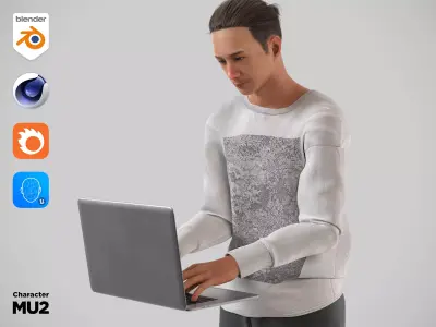 Modular Character - Asian Casual Man - MU2 Low-poly 3D model