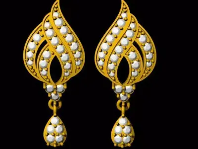 Studs Earrings 3dm and stl  file 3D print model