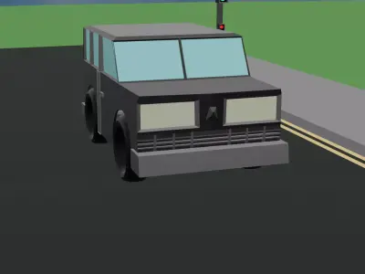 low poly stylized SUV Low-poly 3D model
