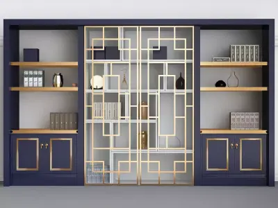 Wardrobe with decorative set 3D model