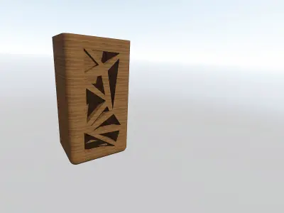 vase 3D model wooden bookcase Free low-poly 3D model