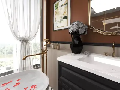 Modern Bathroom Interior Low-poly 3D model