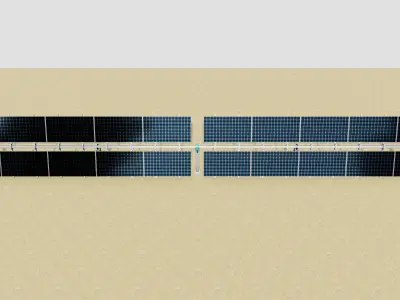 Solar Tracker Table 2x5x2-55-0-55 Degree 3D model