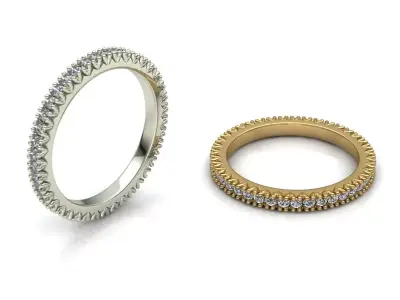 French pave ring Free 3D print model