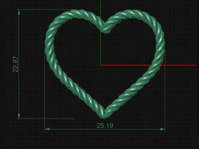 Rope Heart Pendant 3D print model