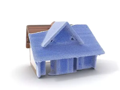 Rustic Wooden House model pack Low-poly 3D model