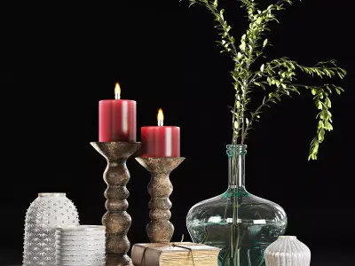 Decorative set with old books 3D model