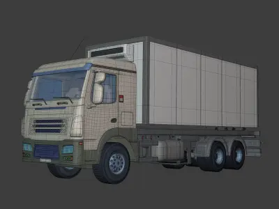 Generic Refrigerator Truck -- Small Container Truck -- Box Truck 3D model