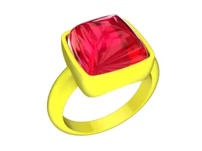 A7786 Caboncho Stone Women Ring 3D print model