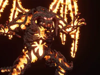 Hell demon undead low-poly game engine ready 3D model Low-poly 3D model