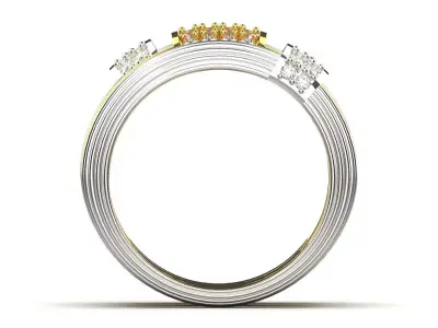 Stl 3dm Ring Modern 3D Design of Two-Tone Gold  jr00235 3D print model