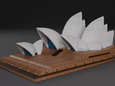 Australia Sydney Opera House Low-poly 3D model