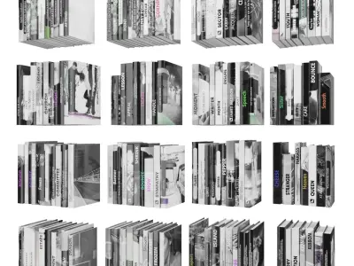 Books 150 pieces 2-9-4 Low-poly 3D model