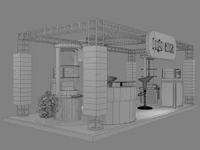 Exhibitions Kiosk Partition Booth advertising Stand Design 3D model purchase