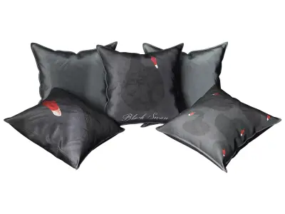 Black Swan decorative pillows 3D model