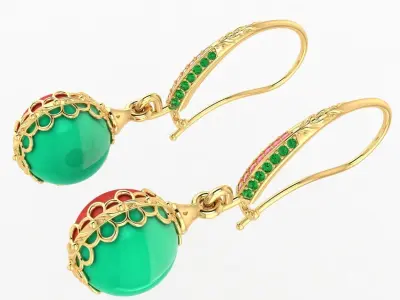 Earrings boutique Cherries 3D print model