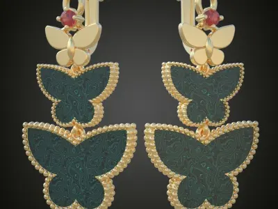 Earring 3D model 3D printable model 0168 3D print model