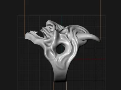 Hannya japanese mask Ring 3D print model