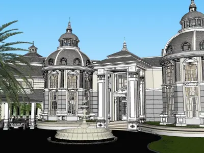 Exterior design for Castle with classic design model 3D model