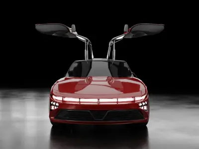 Generic Futuristic police and taxi supercar with gullwing doors 3D model