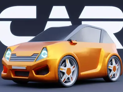 Stylized Compact Car - Low-Poly Game and Animation Model Low-poly 3D model