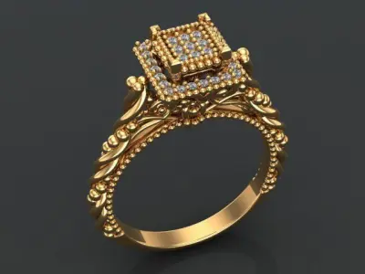 solitaire prince ring 3D print model