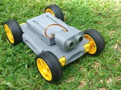 Arduino Obstacle Avoiding Robot Car  Free 3D print model