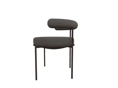 Oval Dining Table and Chair Low-poly 3D model