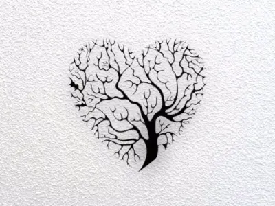 Heart Tree Wall Art 3D print model