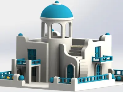 3D Printed Greek House Planter Free 3D print model