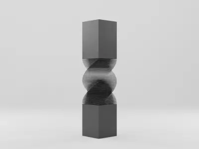 Abstract Geometric Tower 3D model Low-poly 3D model