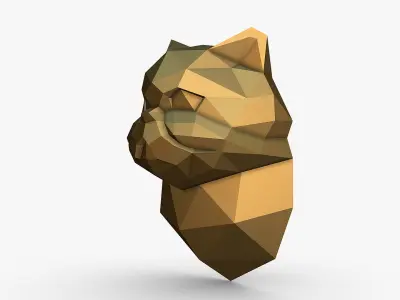 persian cat head 3D print model