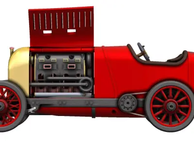 Fiat S76 - Beast of Turin - 39cm Motorized 3D Printable Model 3D print model