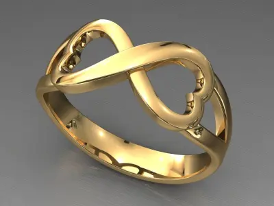 Infinity Heart Ring 3D print model