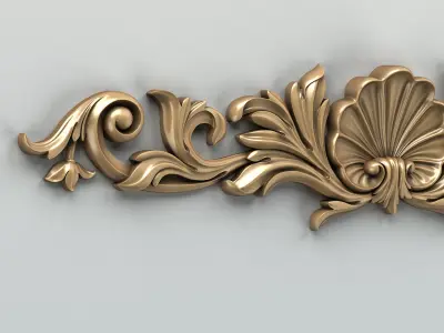 Carved decor horizontal 016 3D model