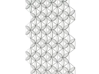 White Flower Decor Wall Panel 3D model