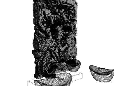 Chinese Dragon and Phoenix with Yuanbao 3D model