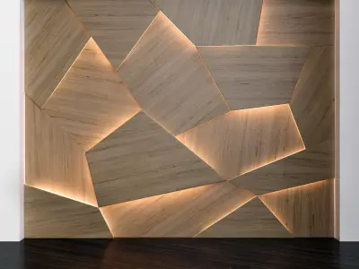 Wooden 3D panels 3D model