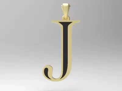 Alphabet Latin J 3D print model
