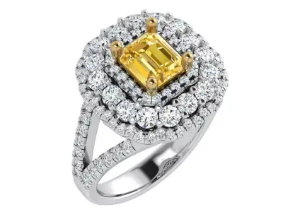 Emerald Halo Split Shank Ring 4663 3D print model