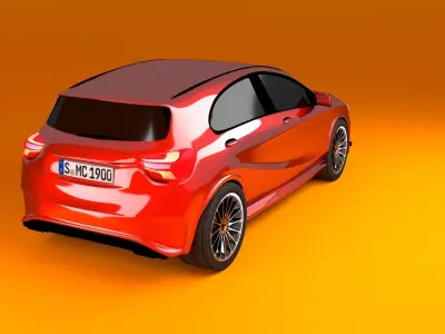  Compact Car Low-poly 3D model