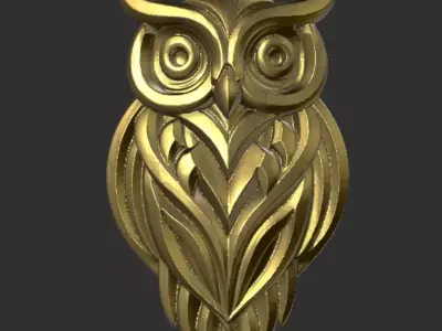 Owl Pendant 3D Model  3D print model