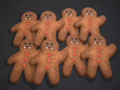 Evil Ginger Bread Man  Low-poly 3D model