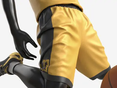 Male Mannequin in Basketball Uniform in Action 03 3D model