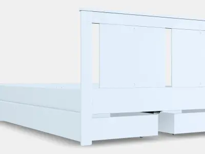 SONGESAND Bed frame with 4 storage boxes 6 Low-poly 3D model
